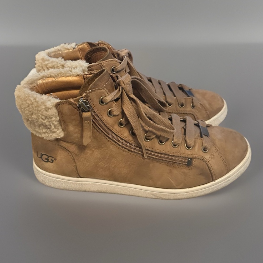 UGG Brown Ankle Boots with Cream Lining